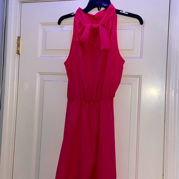 HOT PINK! Bow tie dress - Picture 1 of 2